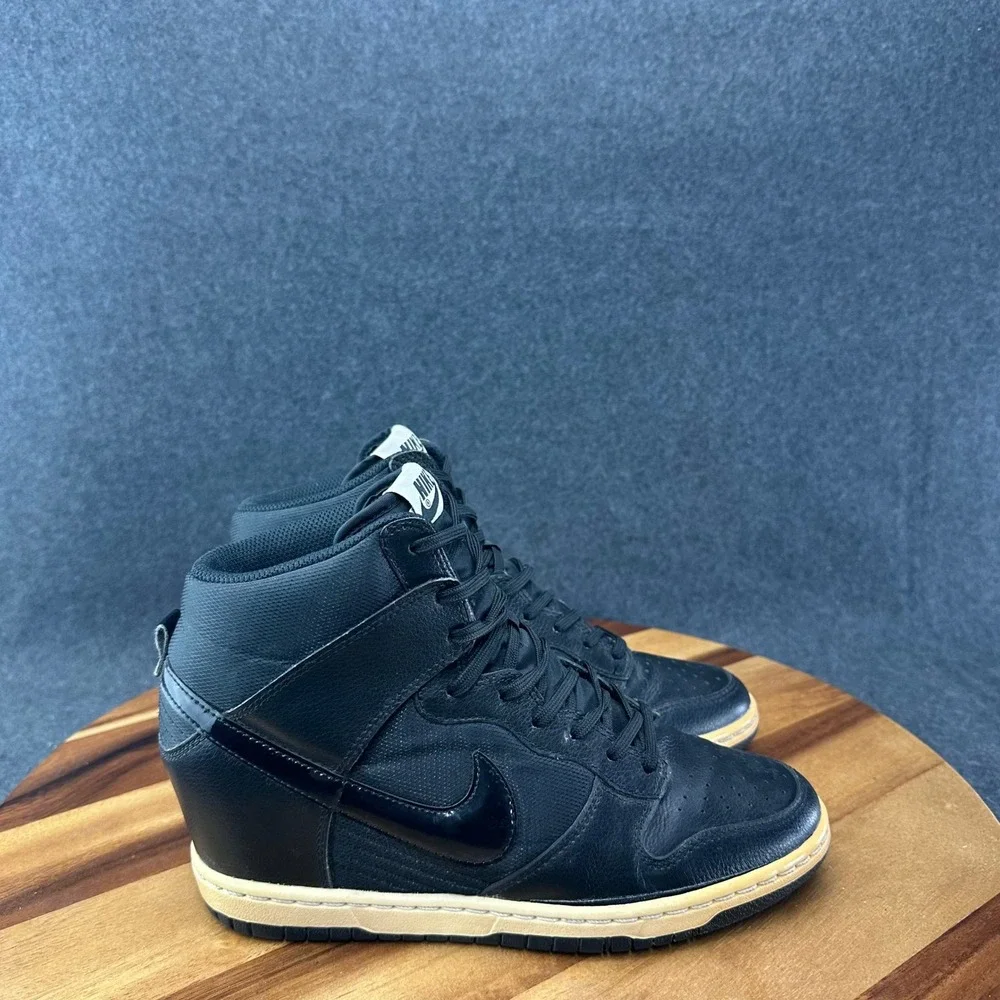 Nike Black Wedge High-Top Sneakers with Off-White Sole